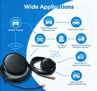 Antena de Polarización Vertical 2 en 1 de 4 Bandas GPS GSM con Montaje de Tornillo para Sistema de Rastreo Vehicular