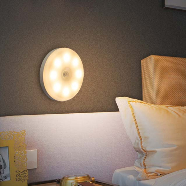 8 Induction Lamps USB Recharge Motion Sensor Night Light Switch Auto PIR Infrared Sensor Cabinet Closet Wall Lamp IP54 Cool