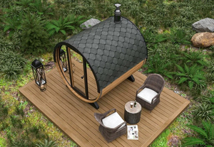 Outdoor Barrel Steam <strong>Sauna</strong> <strong>Room</strong>, Hemlock Wood <strong>Sauna</strong> <strong>Room</strong> with <strong>Sauna</strong> Stone, 4-6 Person <strong>Home</strong> Traditional Big Wooden <strong>Saunas</strong> House