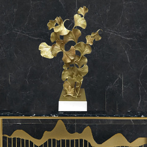 Adorno de Hoja de Ginkgo Fundido en Metal, Escultura de Aluminio, Decoración para el Hogar, Pieza de Arte de Forma Irregular, Origen Shenzhen - Product Image 5