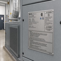Plaques signalétiques métalliques personnalisées en aluminium gravées au laser avec texte séquentiel et fixation par vis pour le suivi des actifs et équipements