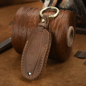 Étui à clés en cuir véritable rétro fait à la main de luxe pour <span class=keywords><strong>Tesla</strong></span> modèle <span class=keywords><strong>3</strong></span> X Y S accessoires pour <span class=keywords><strong>Tesla</strong></span> modèle <span class=keywords><strong>3</strong></span> couverture de chaîne de FOB de clé de voiture - Product Image 1
