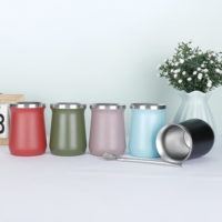 Tasse de voyage isolée sous vide à double paroi en acier inoxydable Yerba Mate 18/8 de 8oz Argentin Bombilla écologique