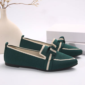 Scarpe Basse Casual da <span class=keywords><strong>Donna</strong></span> Taglie Forti 2025 con Tomaia in Tessuto Volante, Modello Slip-On, Effetto Snellente, Punta Affusolata, Traspiranti, Suola in Gomma per l'Autunno - Product Image 5