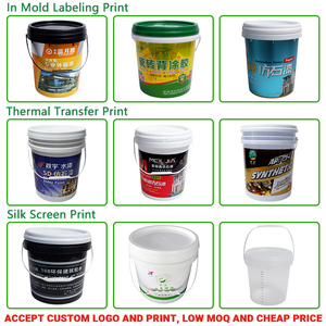 Seau en <span class=keywords><strong>plastique</strong></span> PP rond de qualité alimentaire avec couvercle et poignée pour le stockage et l'emballage, vente en gros directe usine chinoise - Product Image 4