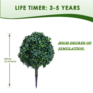 PZD-1-292 Home Garden Decoration UV Resistant Faux <strong>Evergreen</strong> <strong>Plant</strong> Faked Bushes with <strong>Ground</strong> Spike Artificial Shrubs Tree