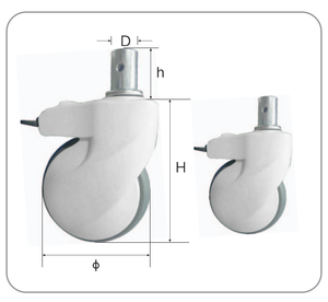 Roue de roulette médicale pour tige solide, pivot médical, <span class=keywords><strong>lit</strong></span> d'hôpital, équipement médical - Product Image 1