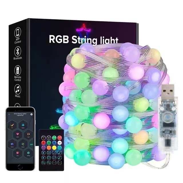 Hot Sale RGB Colorful LED String Curtain Lamps Outdoor Camping Tent Decorative Lighting for Christmas Day Celebrations