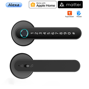 Las mejores ventas nueva aplicación TUYA Wifi Matter <span class=keywords><strong>Apple</strong></span> Homekit Alexa puerta de madera manija de huella digital electrónica cerradura de puerta inteligente - Product Image 2