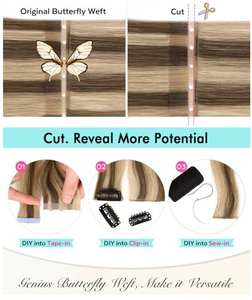 Extensiones de Cabello Humano de Alta Calidad con Trama de Mariposa, Estilo Clip, Ligeras, Aspecto Natural, Fáciles de Usar, Precio al por Mayor - Product Image 6