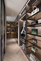 Vermonhouzz Armoire moderne de luxe avec cadre en aluminium et portes vitrées, ensemble de meubles de chambre à coucher, dressing avec éclairage LED