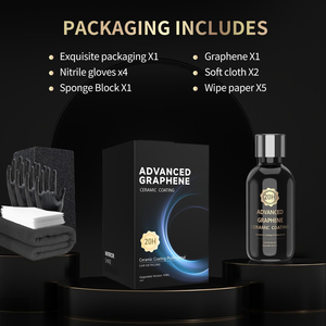 Kit de detailing automobile avancé avec revêtement céramique au graphène 70ml pour voitures, protection longue durée 10 ans+, ultra brillant, entretien automobile - Product Image 5