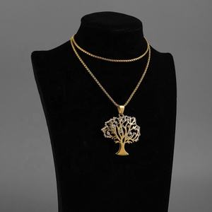 Collier Arbre de Vie plaqué or 18 carats, bijoux pour femmes et hommes, pendentif vintage en cristal, respectueux de l'environnement - Product Image 5
