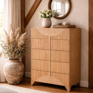 HAVSU RANGE Collection Eco-Friendly <b>Rustic</b> New Design Dresser Good Quality Bedroom Furniture Solid Wood Tallboy <b>Cabinet</b> - Product Image 4