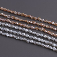 Chaînes de perles Keshi baroques d'eau douce naturelles, perles mini-pépites de 4-5 mm, haute brillance orange et blanc, 39 cm/chaîne pour la création de bijoux DIY