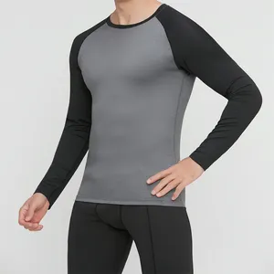 เสื้อยืดสำหรับใส่วิ่งผู้ชายแขนยาวแห้งเร็วเสื้อผ้าสำหรับใส่ออกกำลังกาย