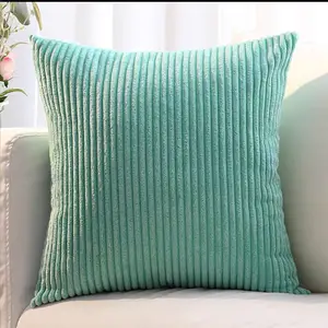 Amity Soft Solid Corduroy Square Throw Pillow Covers Striped Corduroy Cushion Covers Home Decorative For Sofa Couch