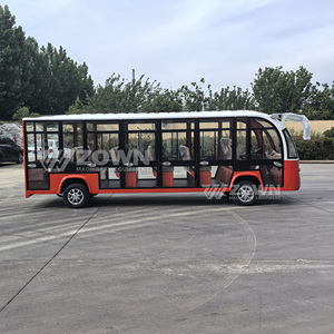 Voiture électrique de tourisme entièrement fermée rouge et blanche pour le transport dans les attractions touristiques de lacs et de jardins - Product Image 5