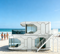 Maison préfabriquée en acier de qualité supérieure, écologique, à montage rapide, structure étanche, environnement calme pour la plage, la montagne, les paysages pittoresques