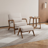 Fauteuil de détente individuel en bois massif de luxe pour salon et chambre à coucher, mobilier de maison au design moderne avec housse amovible et lavable