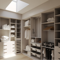 Modèle plat personnalisé dressing moderne vêtements armoires de rangement ensemble chambre meubles organisateur garde-robe sans porte