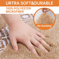Tapis de bain absorbant en polyester tufté, antidérapant, doux, lavable, séchage rapide, adapté aux animaux domestiques, tapis de douche shaggy pour la maison et l'hôtel