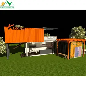 Cafe Bar Shop With Toilet Container Detachable Prefab Houses Building Flatpack 40Ft Prefabricated Home Modular Store Restaurant