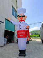 Chef gonflable de restaurant barbecue homme faisant signe au chef personnalisé avec souffleur