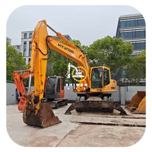 Excavatrice sur pneus Hyundai 210W-7 d'occasion, bon état, prix bas, couleur jaune, forte puissance de creusement, moteur et pompe inclus, garantie 1 an - Product Image 1