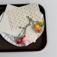 Mengda Ins Girly Heart Fruit Smoothie Handgemaakte Kreeftgespsluiting Hangertje appel Telefoonketting Tasaccessoire Veelzijdige Sleutelhanger