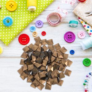 DOITOOL Tachuelas de cobre con forma de pirámide y base plana, remaches cuadrados de metal para manualidades en cuero, ropa, bolsos, zapatos y piezas decorativas. - Product Image 6