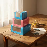Boîte cadeau personnalisée pour cupcakes en papier alimentaire avec logo Sunshine, boîte à gâteaux personnalisée avec fenêtre en PVC