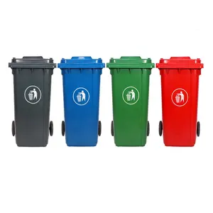 O-Cleaning 100L Outdoor Step-On Classified Wheelie Bin,Mobile Plastic Foot-Pedal Recycle Trash/Garbage Bin/Can Waste Container