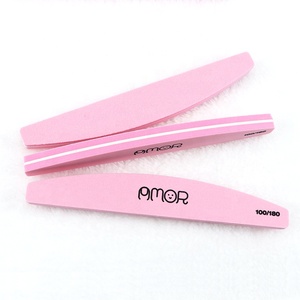 Dũa móng chuyên nghiệp Ziri Halfmoon hai mặt 100/180, mút đánh bóng màu hồng dùng cho salon - Product Image 4