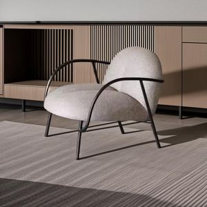 Nordic Modern Wrought Iron Single <b>Sofa</b> Chair Green Fabric Ergonomic Living Room Chair - Product Image 3