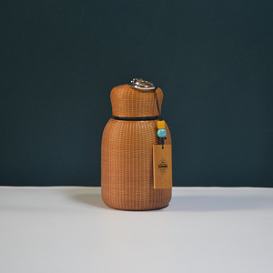Bamboo Woven Porcelain <b>Thermos</b> Cup Handmade <b>Tea</b> Water Bottle Business Gift Customization - Product Image 3