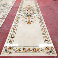Carrelage personnalisé de luxe en granit naturel et marbre onyx carré, sol jet d'eau, marbre blanc moderne, design, finition polie