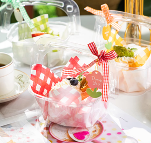 Boîte à gâteau en forme de panier à fleurs à main, boîte à salade de fruits basque, boîte d'emballage transparente pour gâteau mille-feuille à la mousse - Product Image 4