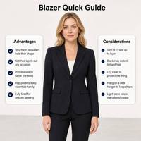 Blazer ajusté pour femme à revers cranté, veste de travail décontractée en polyester et élasthanne tissé à bouton unique pour le bureau