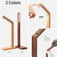 Lampe de table moderne en bois massif avec chargeur sans fil rapide, lumière de bureau LED modulaire magnétique, intensité réglable en continu, commande tactile pour chevet