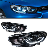 Pour Volkswagen Scirocco 2009-2017 : Ensemble de phares modifiés, finition haut de gamme, projecteur laser LED, feux de jour DRL, clignotants