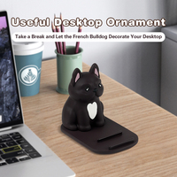 Venta caliente Cool Boy Phone Stand Animal Cute Black Dog France Bulldog Cell Phone Holder