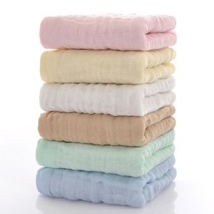 Toalla de Gasa de Algodón para Bebé Qidou, 30x30cm, Seis Capas, Color Sólido, Paño para Lavar la Cara, Toalla Cuadrada, Babero - Product Image 2