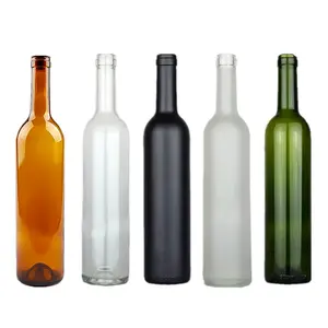 wholesale 500ml 750ml empty Bordeaux shape glass wine bottle