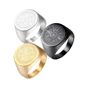 Commercio All'ingrosso Della Fabbrica Nero Mens Anello in <span class=keywords><strong>Acciaio</strong></span> <span class=keywords><strong>Chirurgico</strong></span> Bussola Anello - Product Image 2