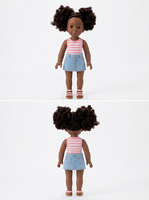 Poupée réaliste personnalisable de 18 pouces en vinyle, cheveux afro bouclés, peau foncée, avec tête et corps moulés, pour collectionneurs OEM de marques