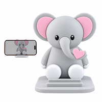 Support de téléphone éléphant 3D en PVC, mignon et populaire, pour bureau et maison, ornement de bureau, support de téléphone animal éléphant