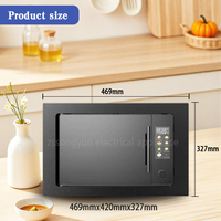 2025 Air Fry & Four à micro-ondes avec écran tactile numérique 20l Hot Microwave & Air Fry Four sans huile Black Air Fryer Four
