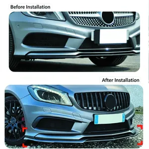 Spoiler de pare-chocs avant pour Mercedes Benz Classe A W176 A200 A260 A45 AMG 2013-2018, kit carrosserie avec lèvre inférieure - Product Image 2