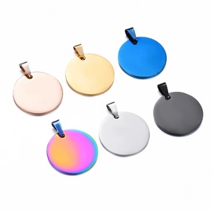 Disco de Identificación Redondo de Acero Inoxidable en Blanco, 6 Colores, 25-35 mm, Venta al por Mayor |   Colgante Unisex Grabable para Joyería - Product Image 4